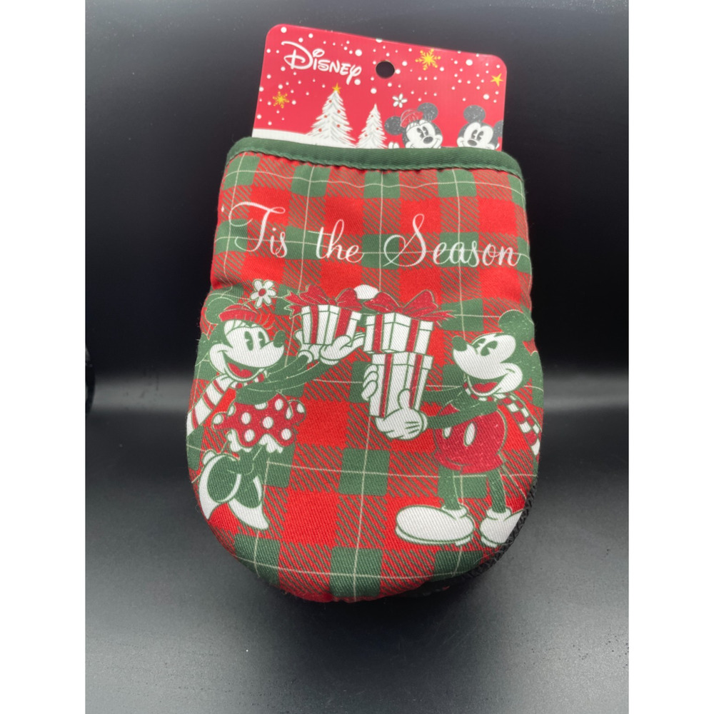 Disney Mickey Minnie Mouse Tis the Season Holiday Oversized Mini Mitts 2 Pk New